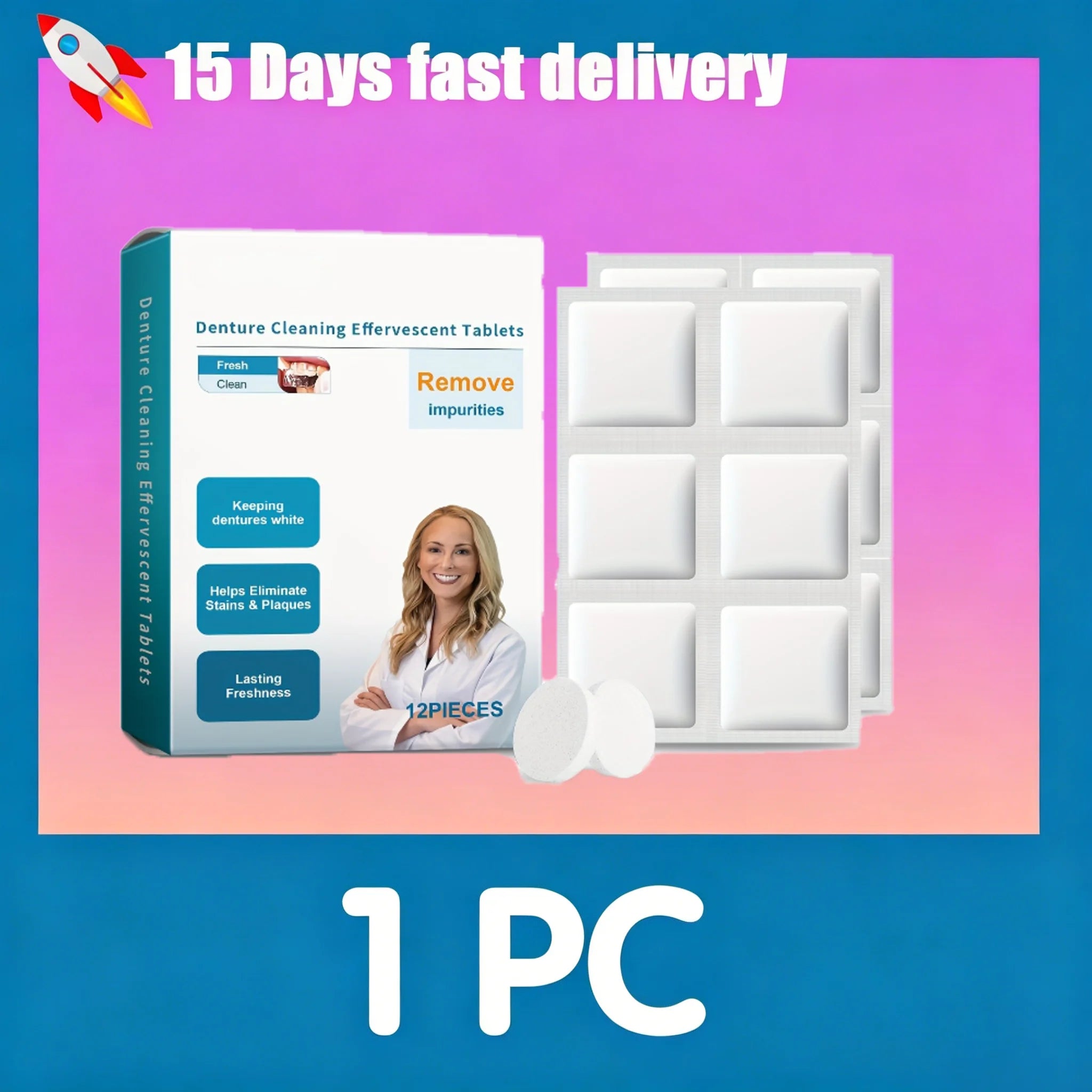Effervescent Denture and Retainer Cleaning Tablets Kit - 8