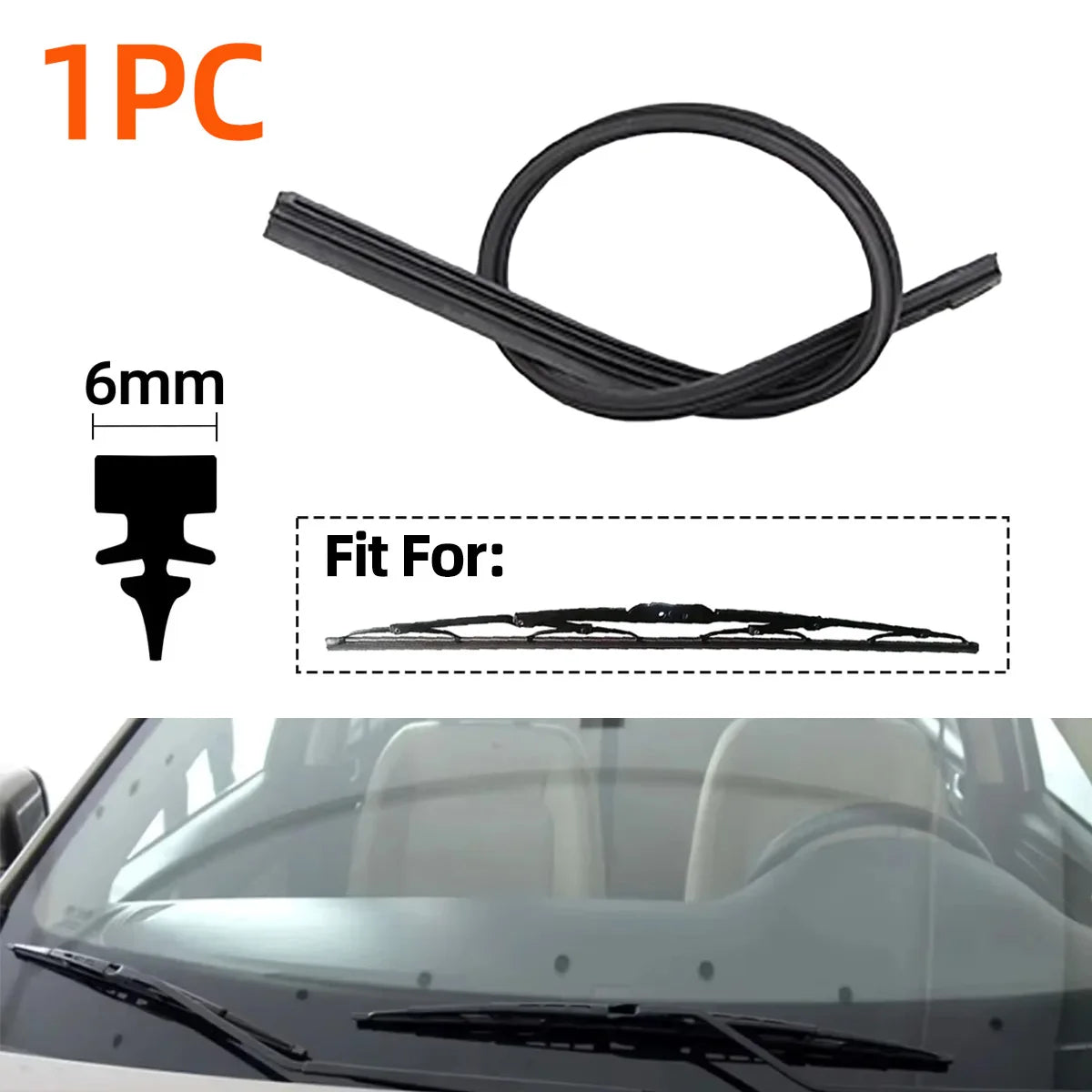 Universal Car Windshield Wiper Blade Rubber Refill Strip - 7