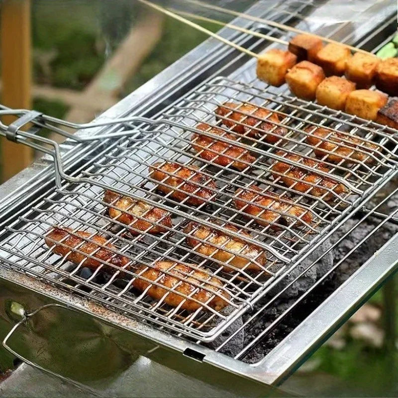 Non-Stick Barbecue Mesh Grilling Clip with Detachable Handle