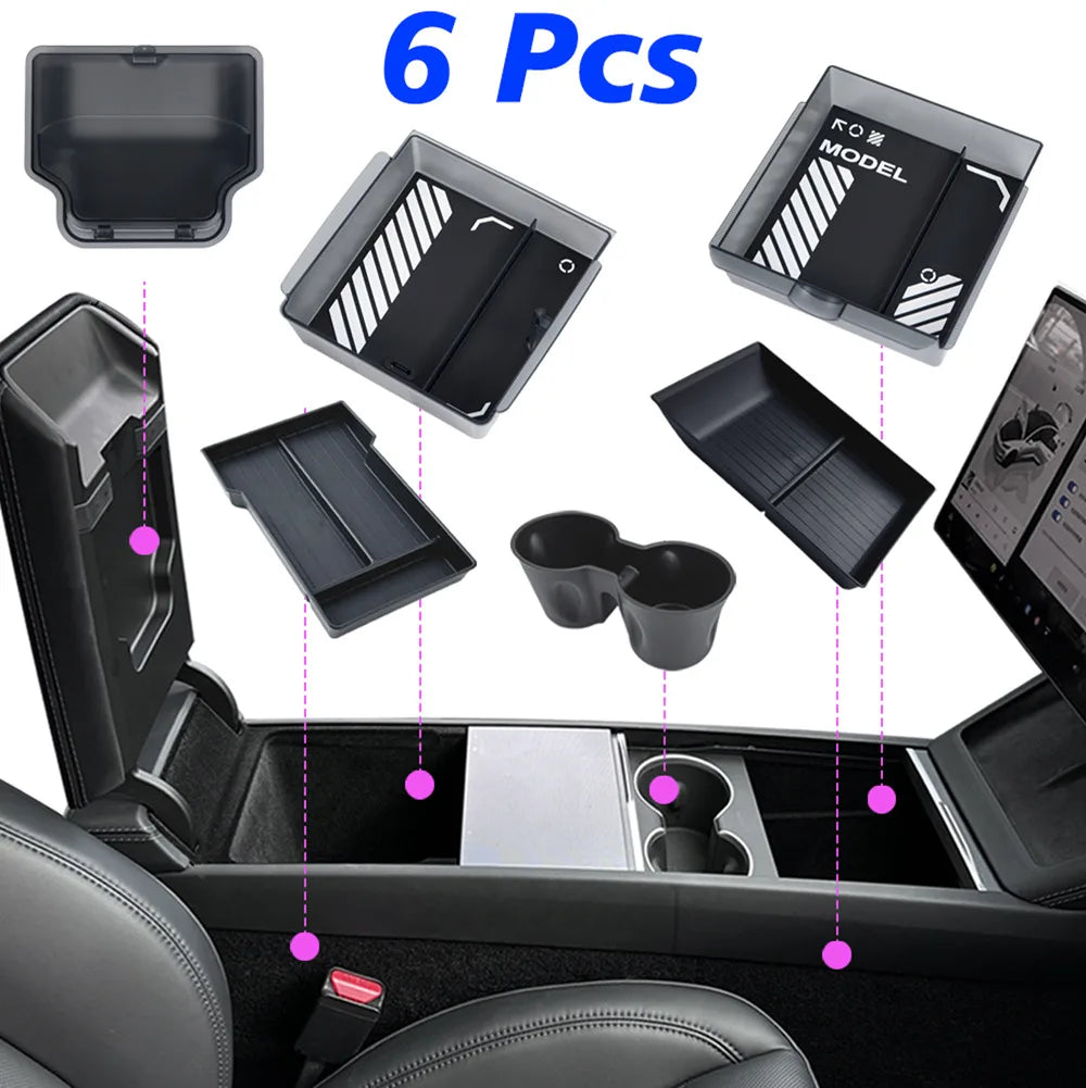 Interior Console Organizer Storage Set for Model Y - 28