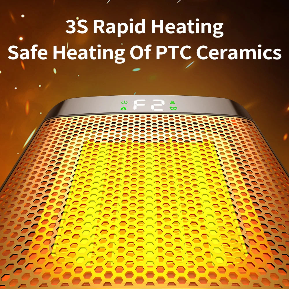 Portable Electric Space Heater with Ambient Flame Light