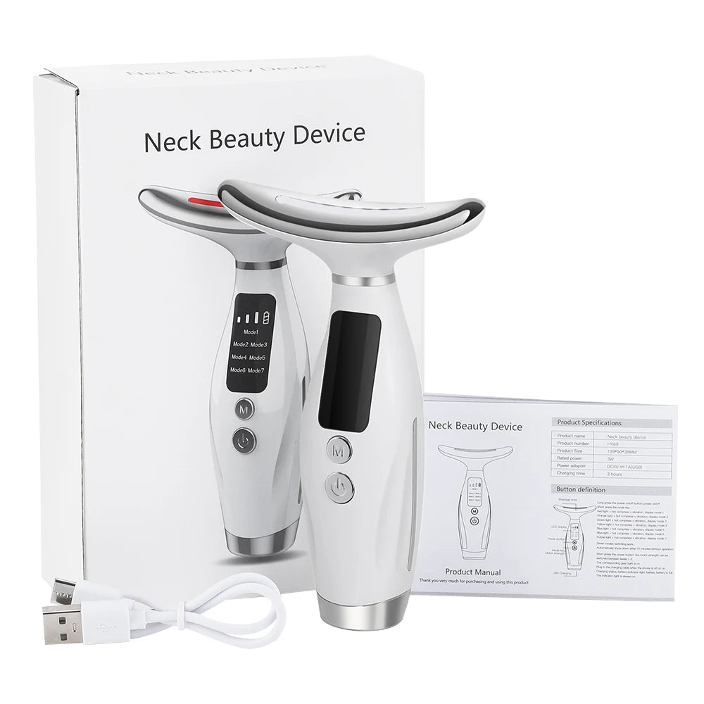 LED Face and Neck Skin Tightening Massage Device