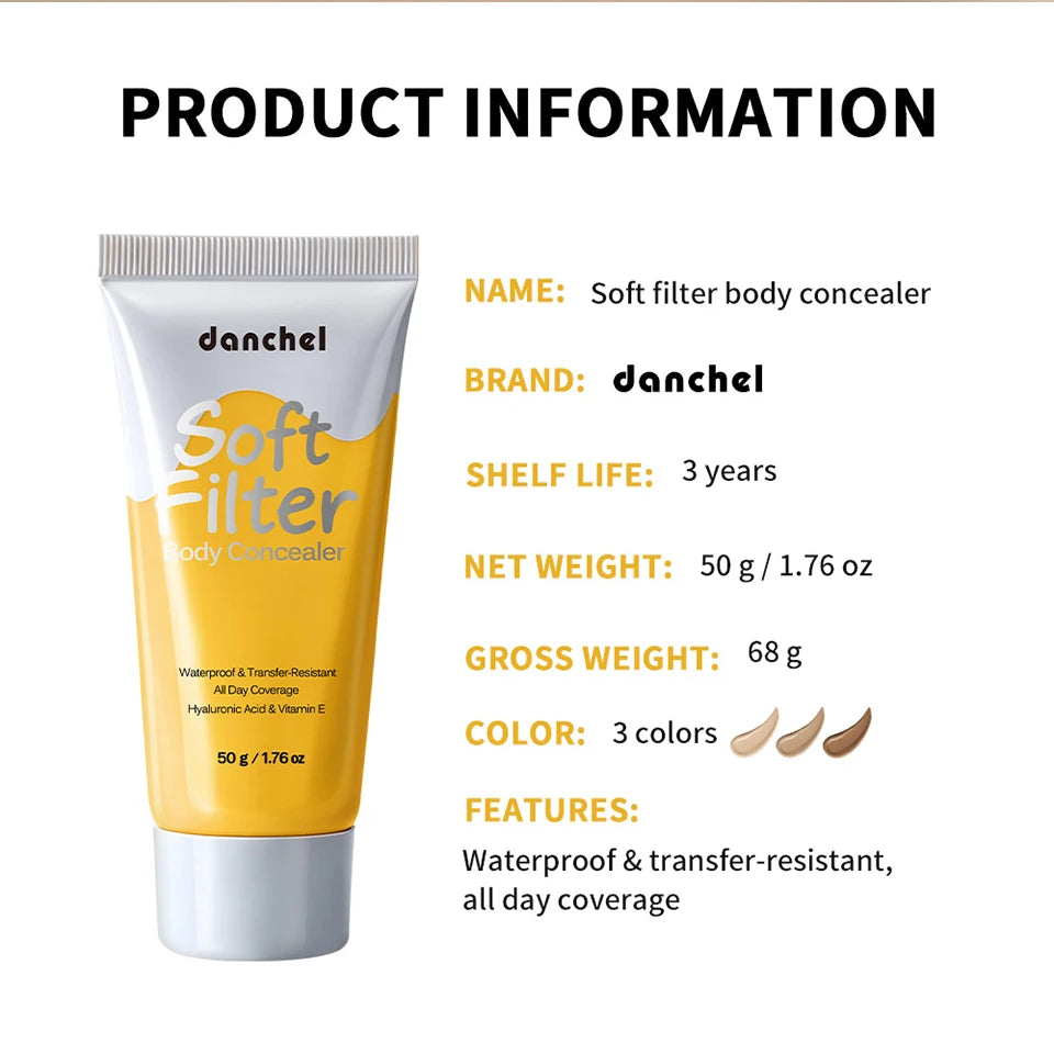 Waterproof Full Coverage Body Concealer for Scars, Tattoos and Veins
