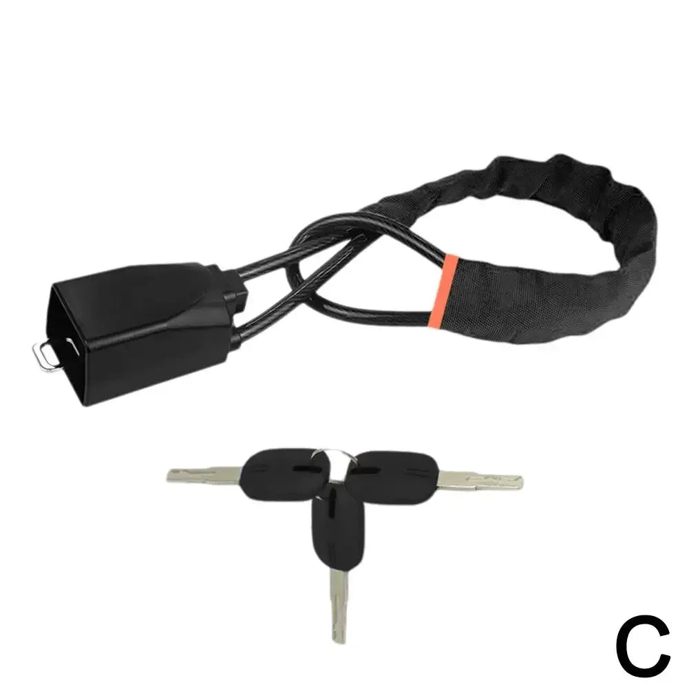 Anti-Theft Braided Steel Steering Wheel and Seat Belt Lock - 19