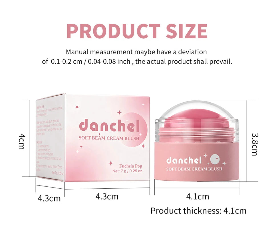 Long-Lasting Multi-Use Soft Cream Blush for Face and Lips