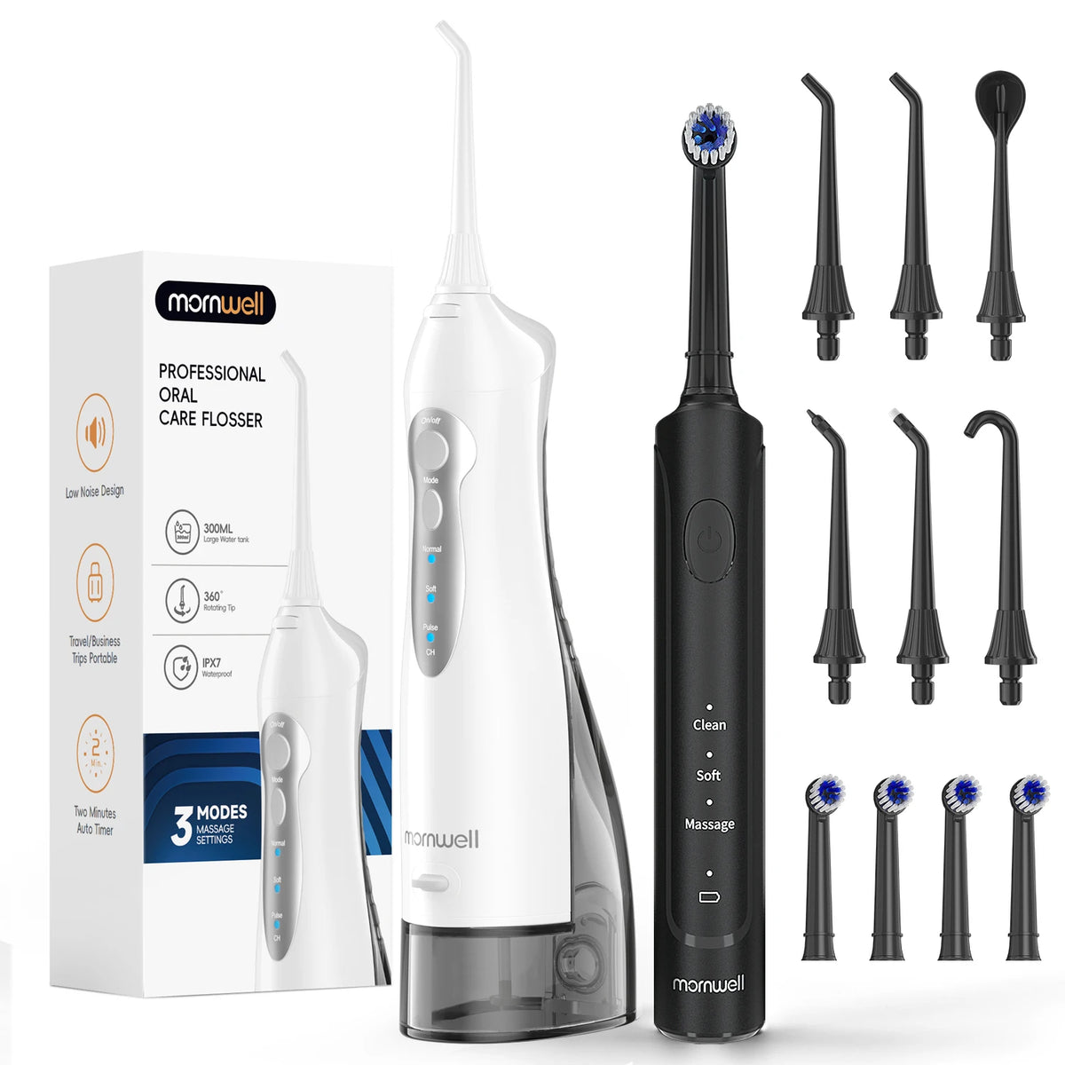 Electric Toothbrush and Oral Irrigator Combo for Teeth Cleaning
