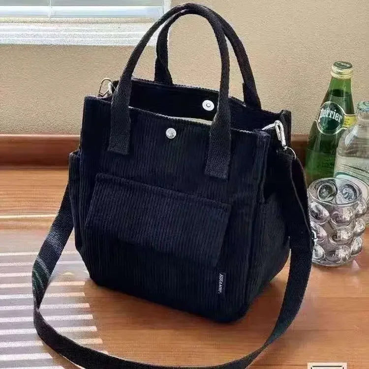 Multifunctional Corduroy Casual Shoulder and Handbag - 13