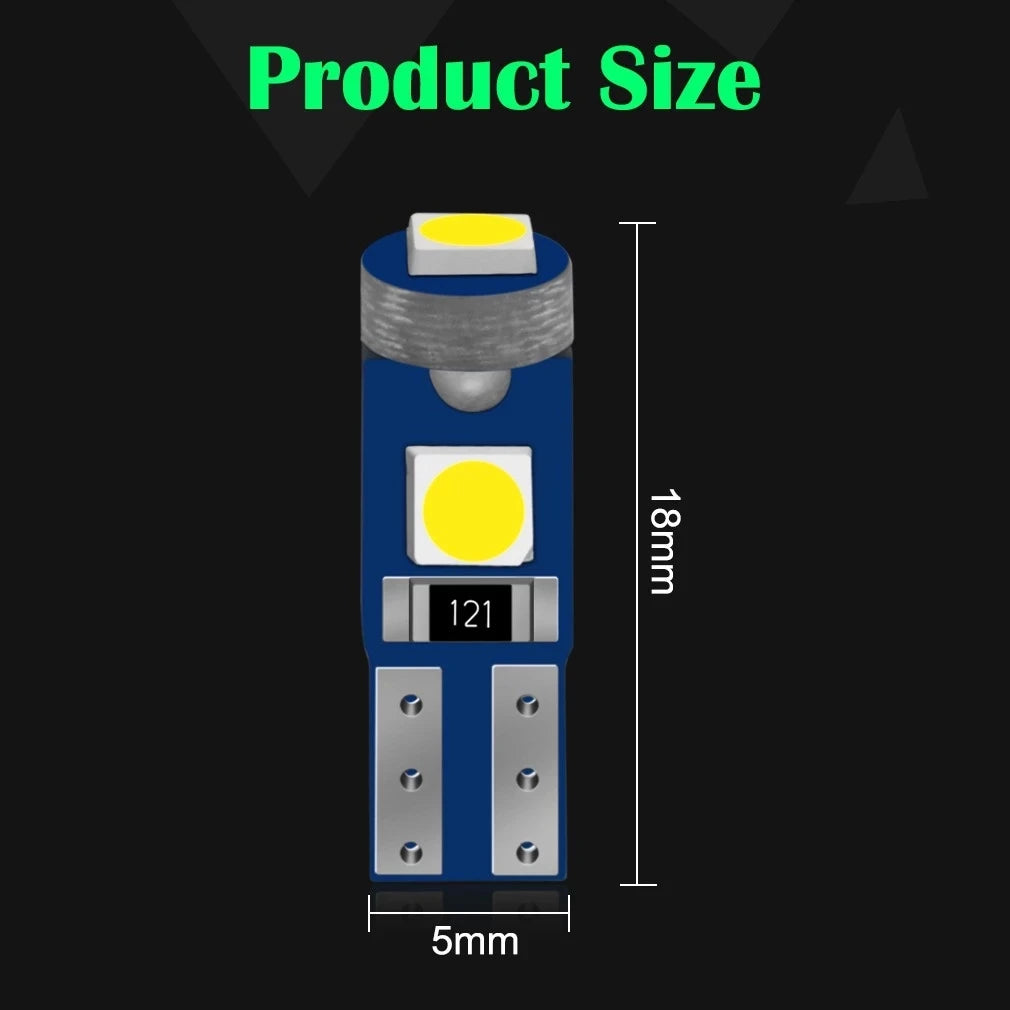 T5 LED Dashboard and Interior Indicator Light Bulbs