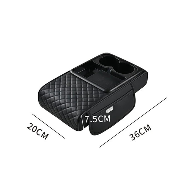 Wireless Charging Car Armrest Storage Box and Height Pad