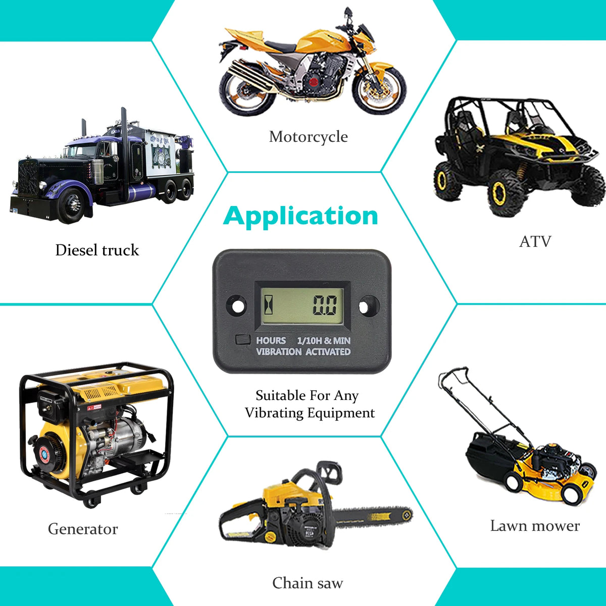 Digital Vibration Engine Hour Meter for Maintenance Tracking
