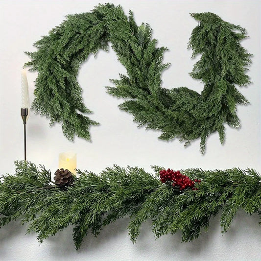 Artificial Cedar Pine Garland for Christmas Holiday Decor