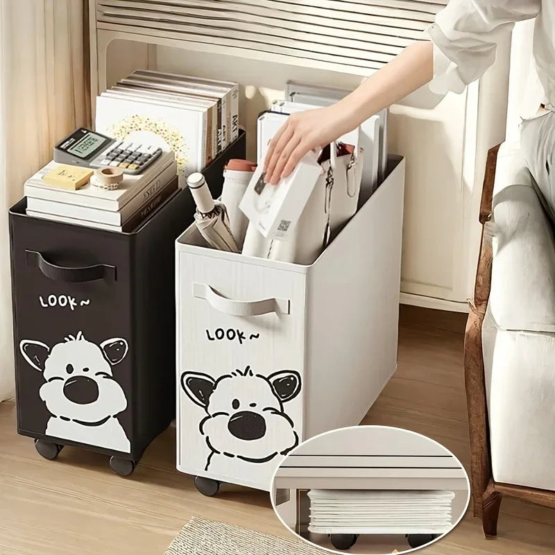Portable Foldable Under-Desk Storage Organizer with Wheels - 1