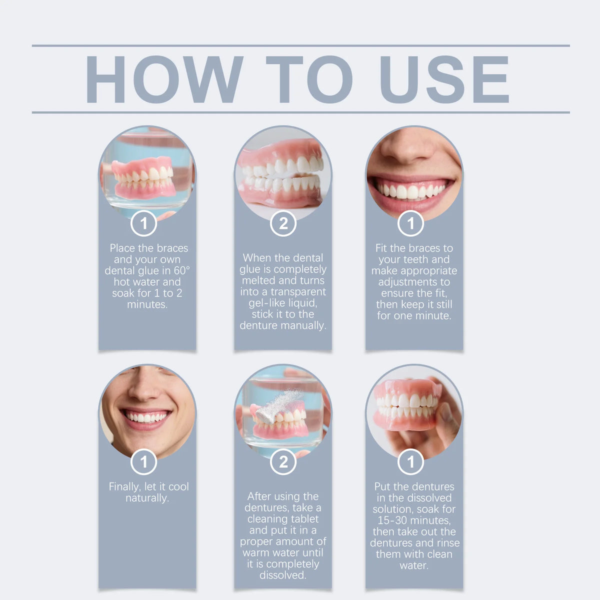 Cosmetic Denture Kit for Covering Missing or Stained Teeth