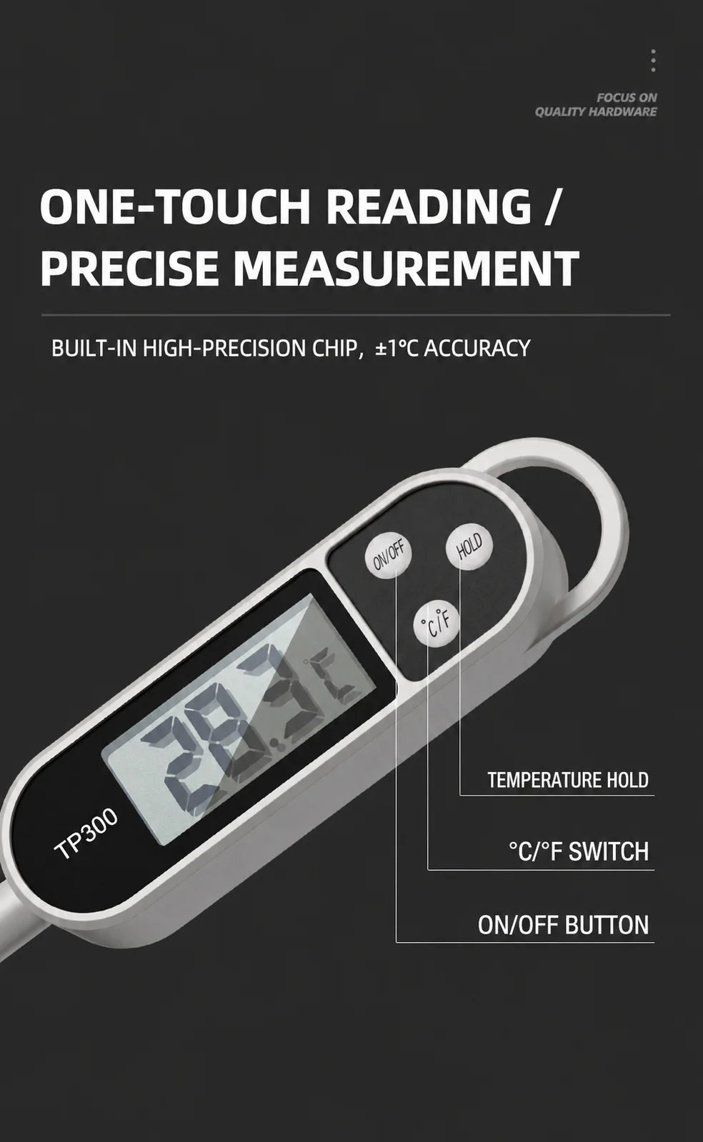 Digital Instant-Read Meat and Kitchen Food Thermometer