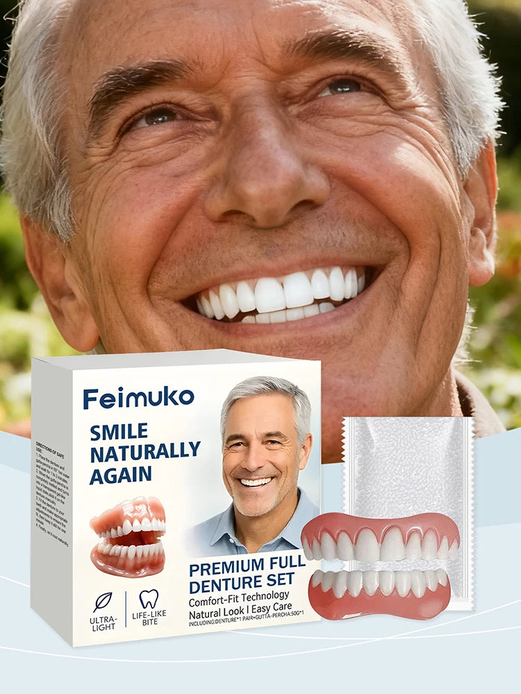 Comfortable Silicone Denture Set for Natural Smile