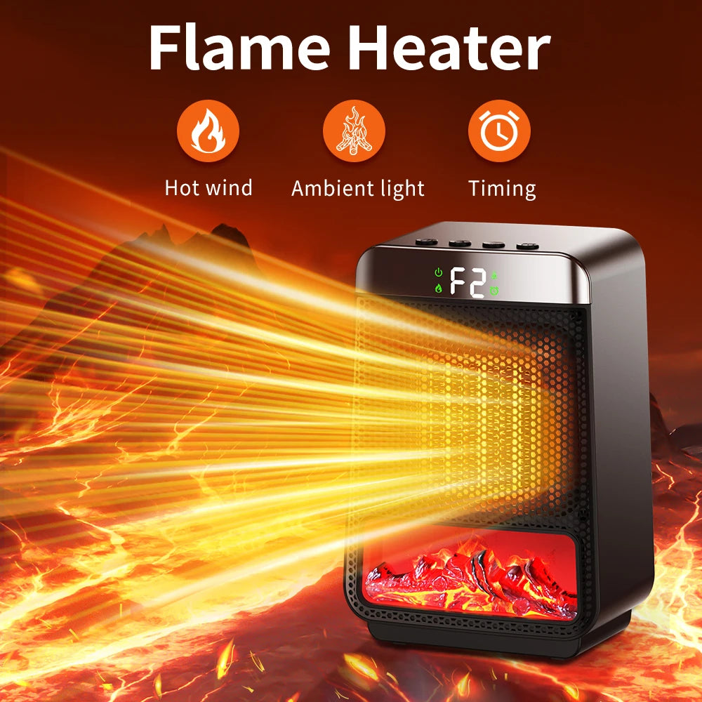 Portable Electric Space Heater with Ambient Flame Light - 8