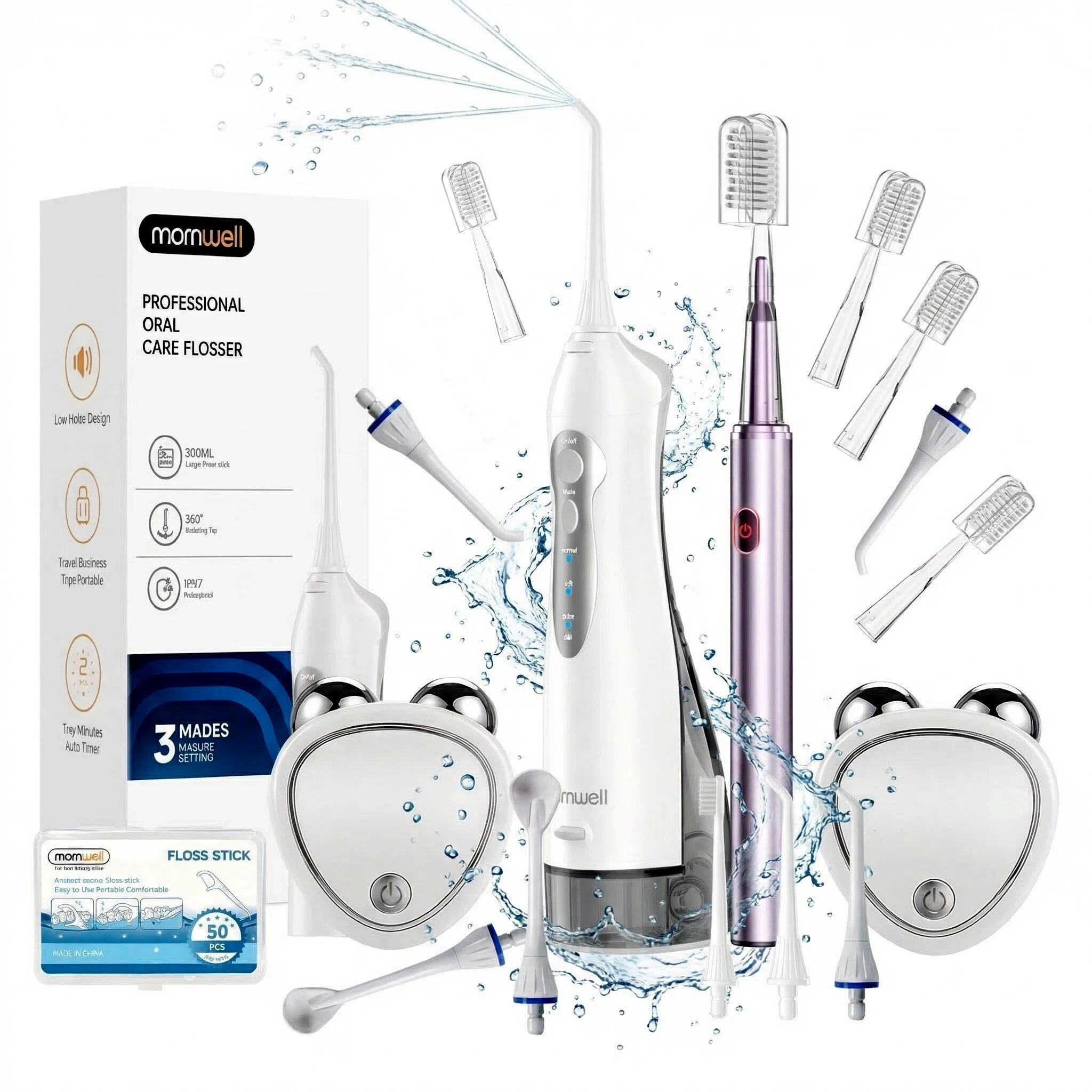 Portable Oral Care Kit: Water Flosser & Electric Toothbrush Set - 1