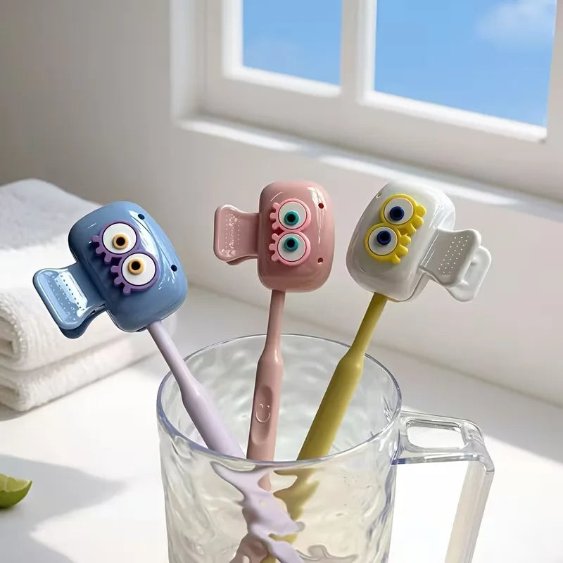 Cartoon Big-Eyed Toothbrush Protective Travel Case - 1
