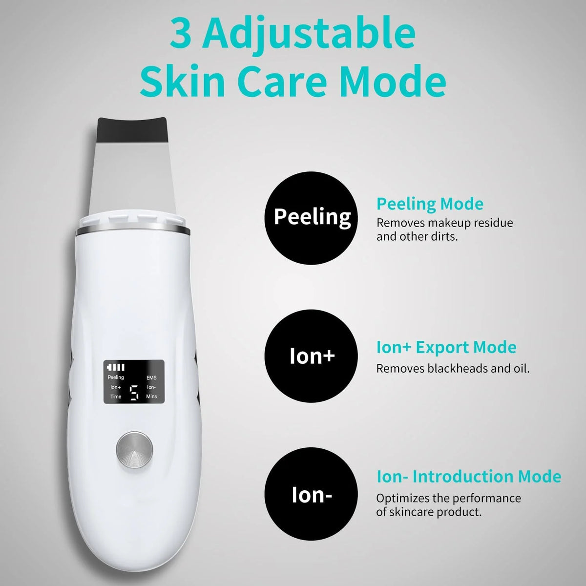 4-in-1 Ultrasonic Facial Skin Scrubber and Pore Cleaner