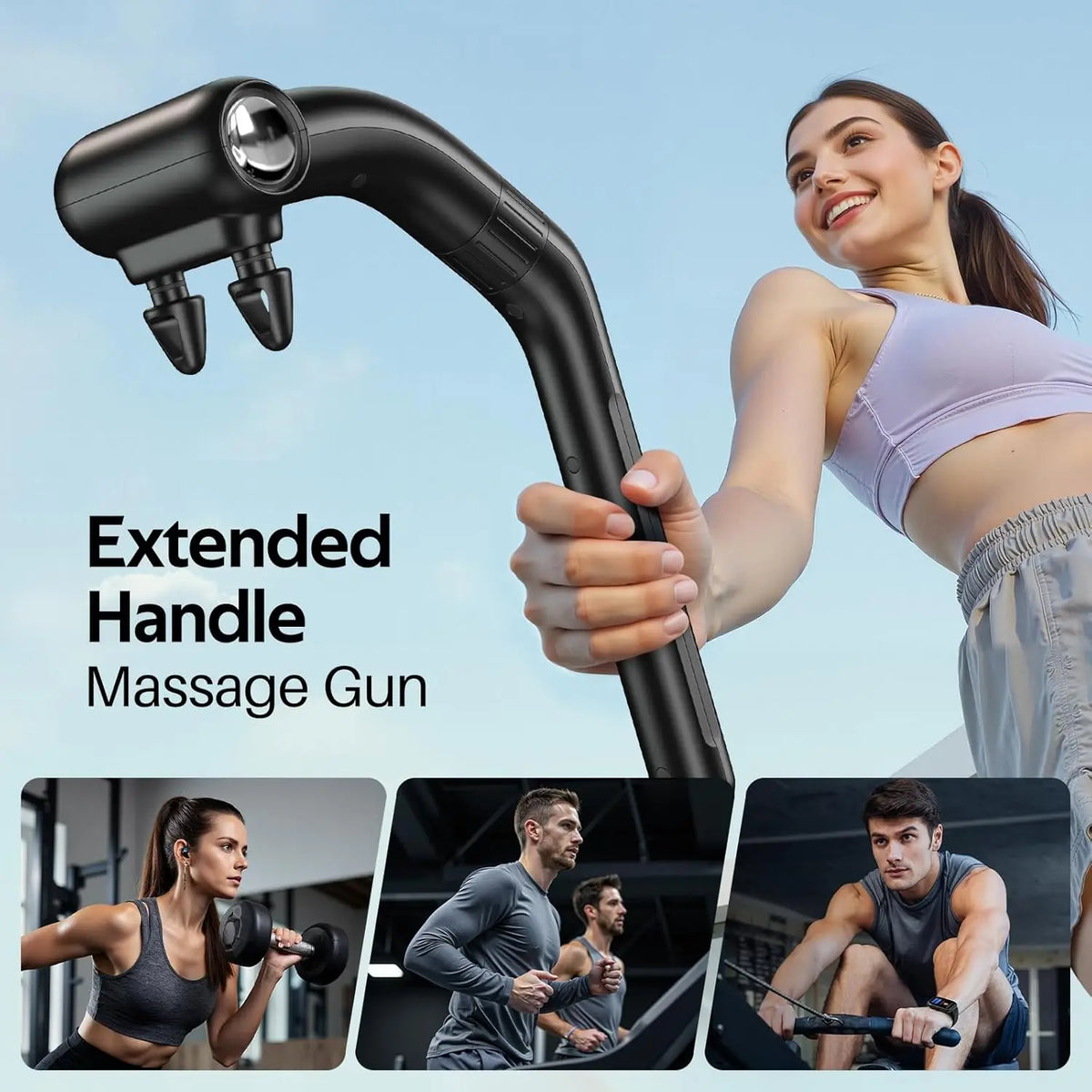 Dual-Head Percussion Massage Gun for Full Body Muscle Recovery