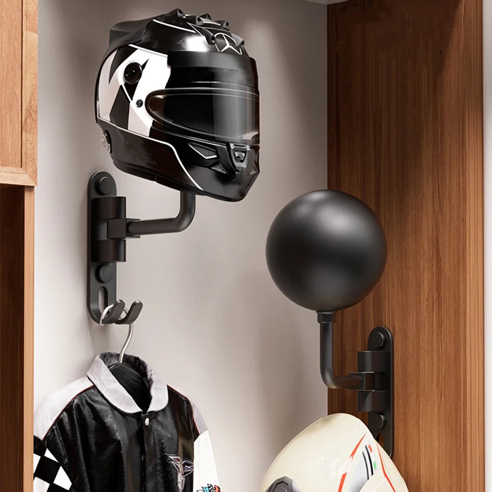 Rotating Wall Mount Helmet and Gear Rack
