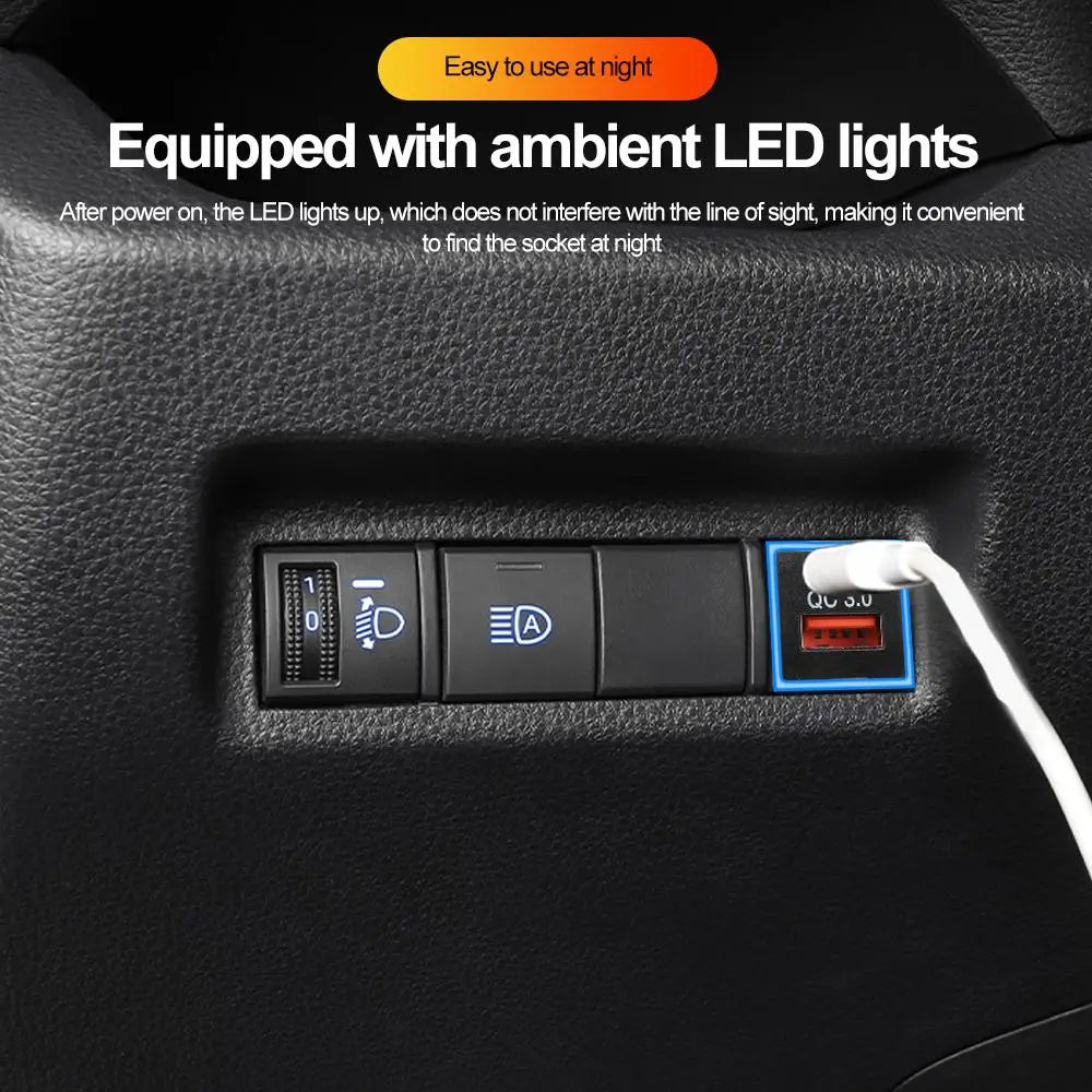Dual Port Fast Car Charger for Toyota