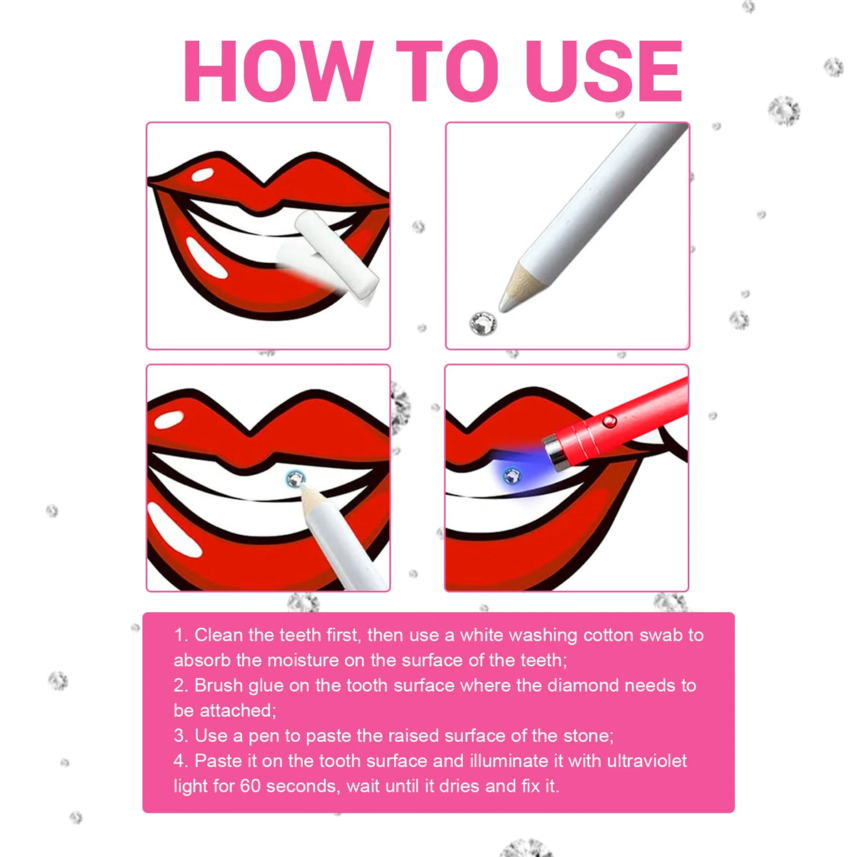 DIY Crystal Tooth Gem Jewelry Decoration Kit