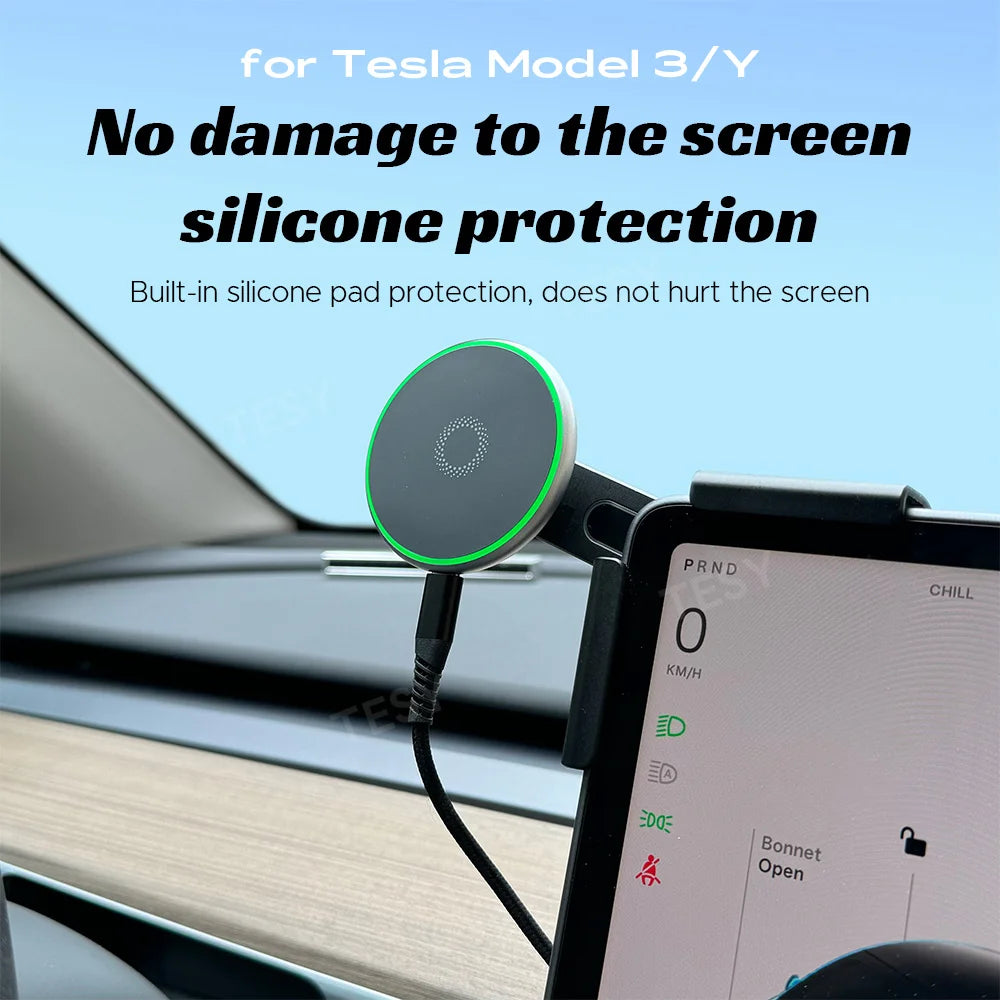 Magnetic Wireless Car Charger Mount for Tesla Screen