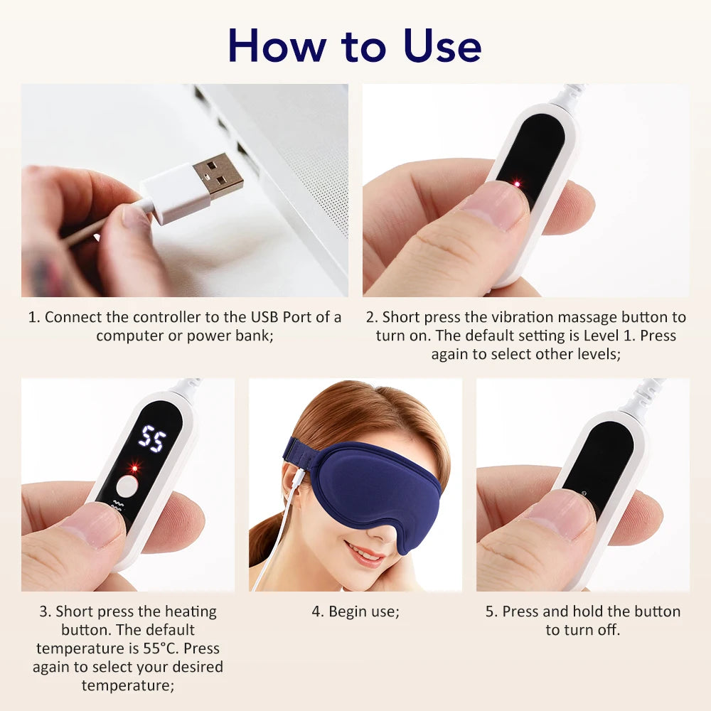 Heated 3D Eye Mask for Sleep and Stress Relief