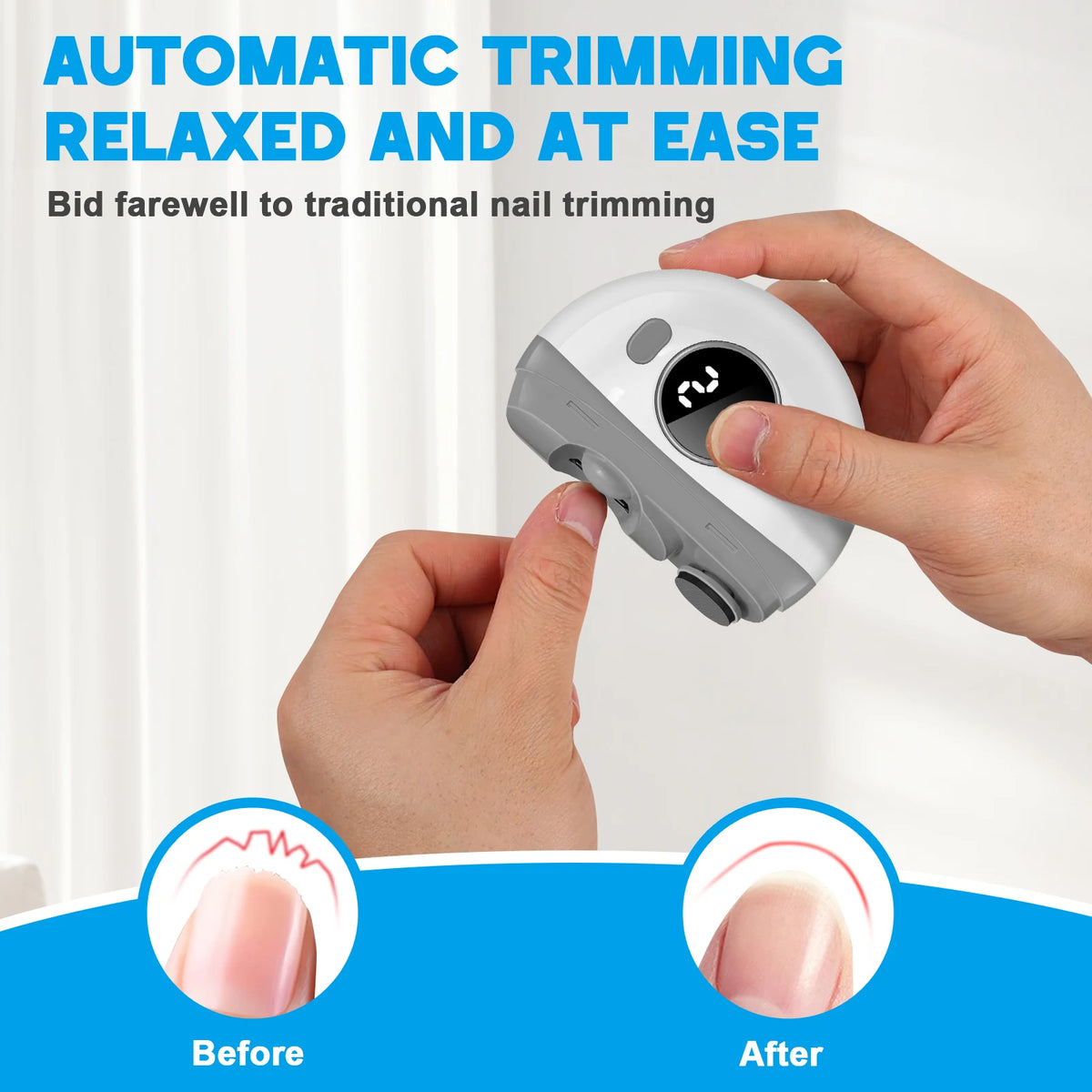 Automatic Rechargeable Electric Nail Clipper with LED Light