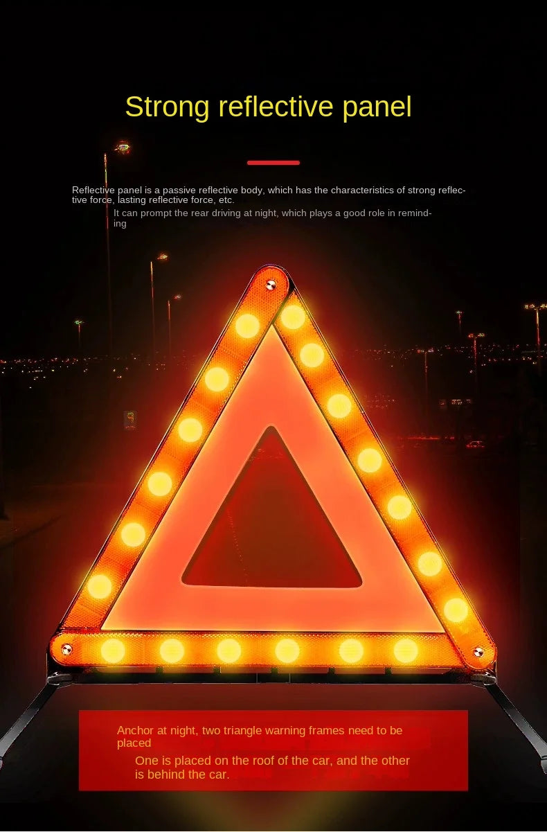 Foldable Reflective Roadside Emergency Warning Triangle - 7