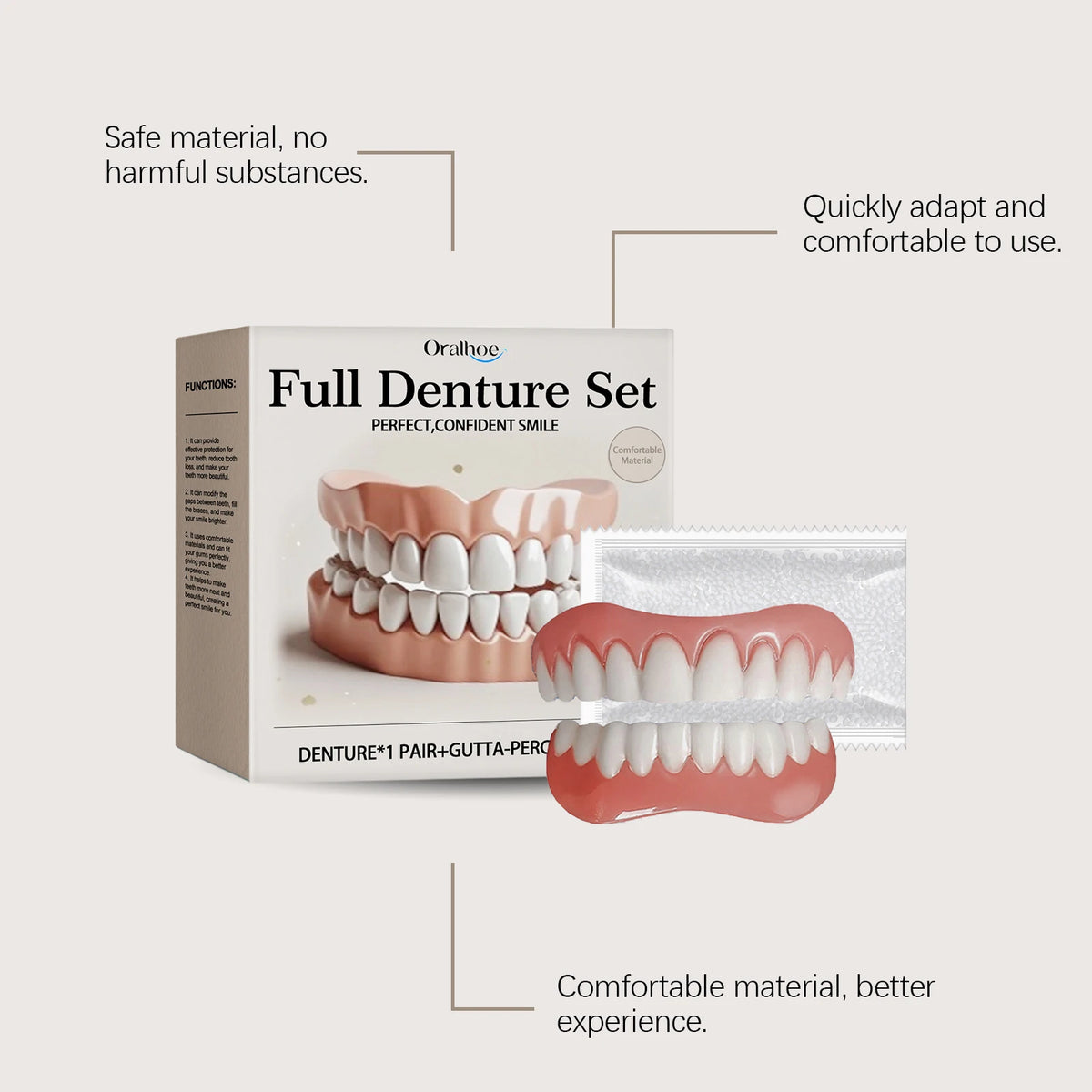 Comfortable Silicone Cosmetic Dentures for Instant Smile Restoration