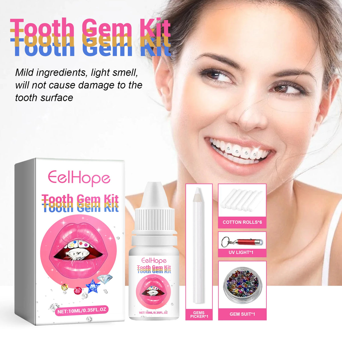 DIY Crystal Tooth Gem Jewelry Decoration Kit