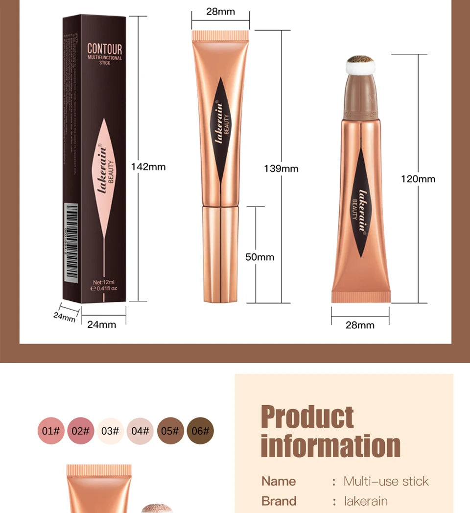 Liquid Face Contouring, Blush, and Highlighter Wand with Cushion Tip - 20
