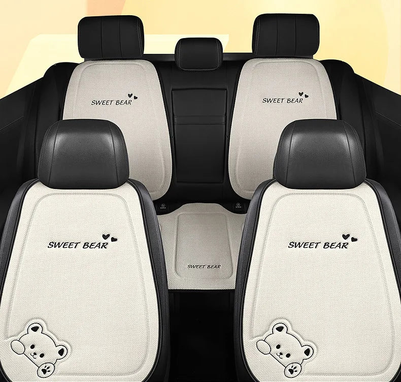 Cute Bear Universal Breathable Car Seat Cushion Protector - 10