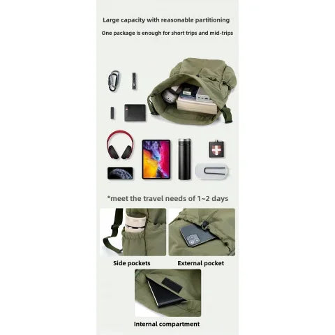 Foldable Lightweight Drawstring Travel Backpack - 10