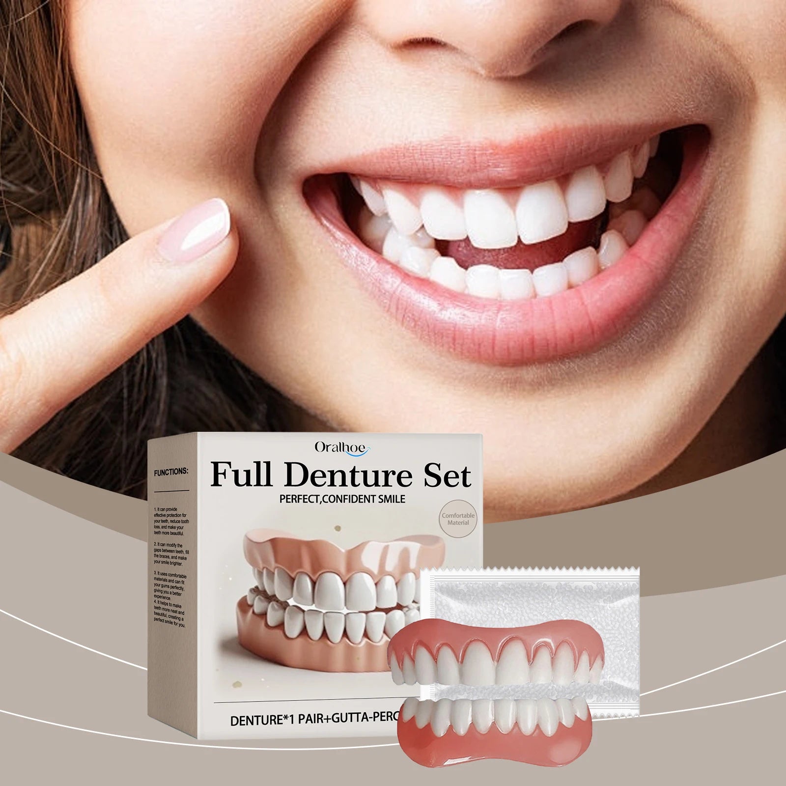 Comfortable Silicone Cosmetic Dentures for Instant Smile Restoration - 9