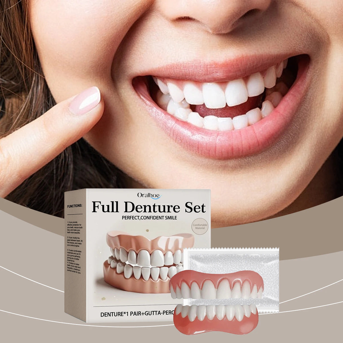 Comfortable Silicone Cosmetic Dentures for Instant Smile Restoration