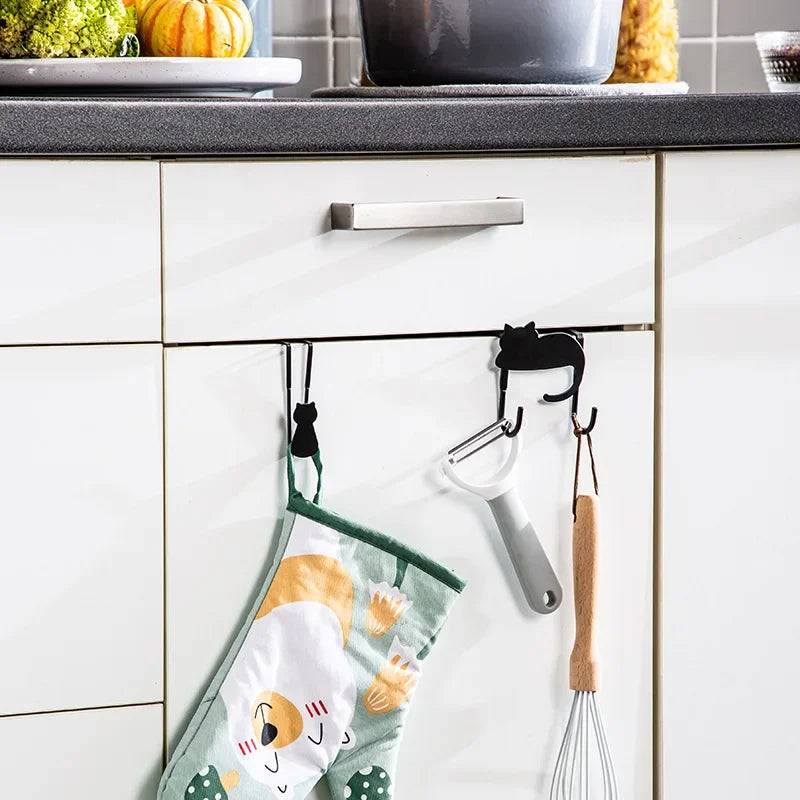 Cute Cat Over-the-Door Cabinet Organizer Hooks