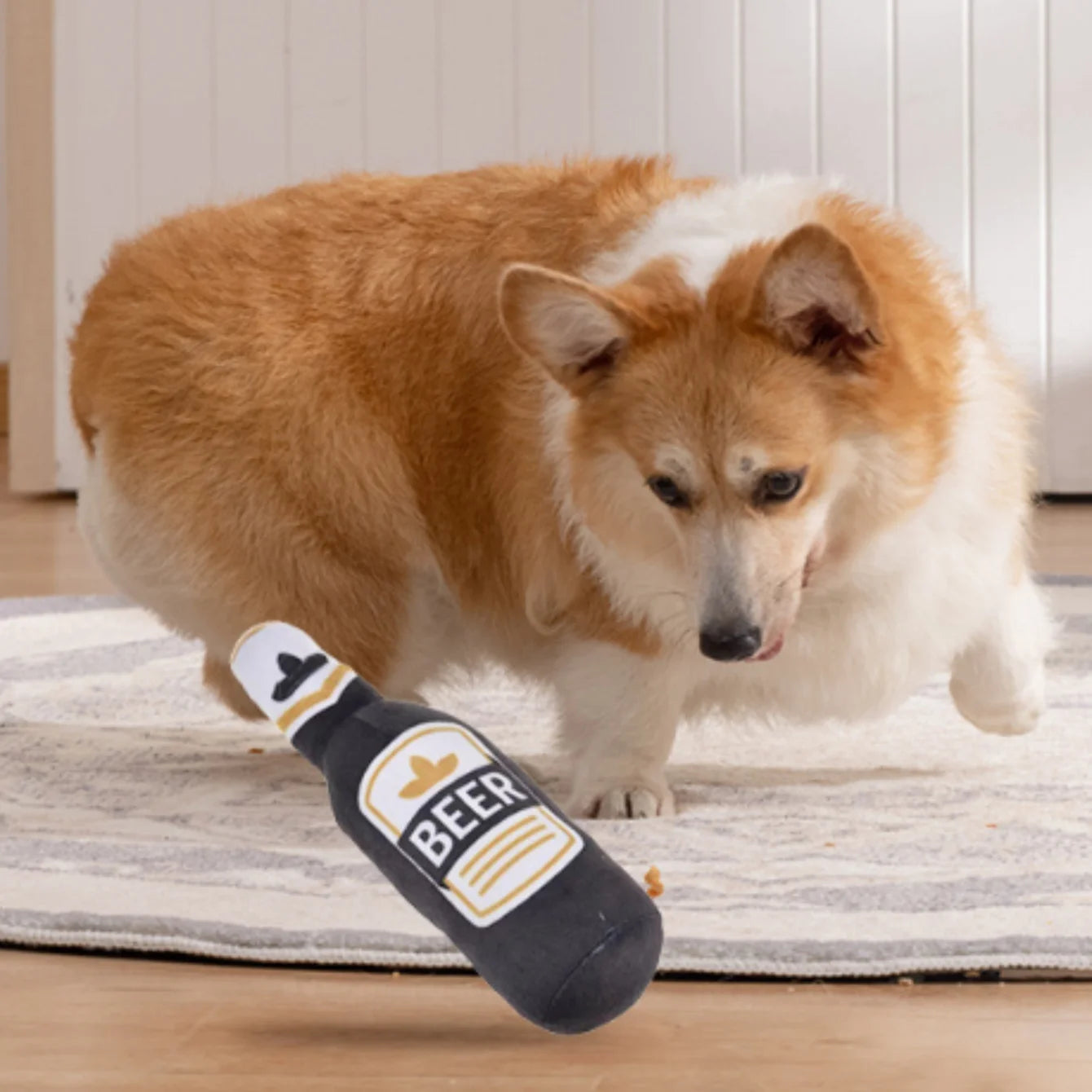 Interactive Beer Bottle Squeaky Plush Toy for Dogs - 3