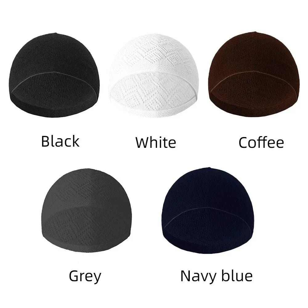 Mens Breathable Mesh Muslim Prayer Cap Lightweight Ramadan Taqiyah Hat - 5