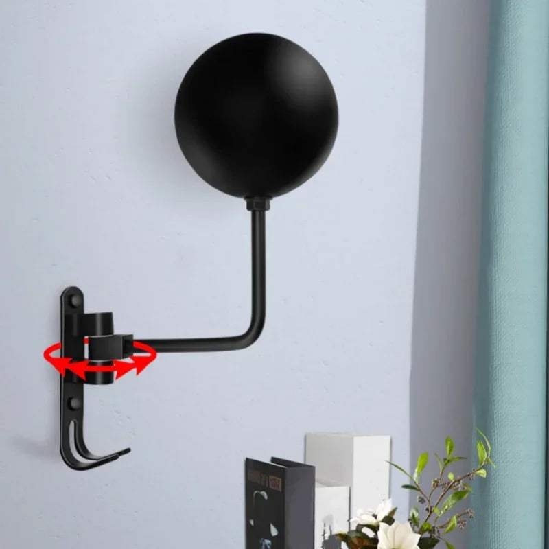 Rotatable Wall-Mounted Helmet Holder with Accessory Hook