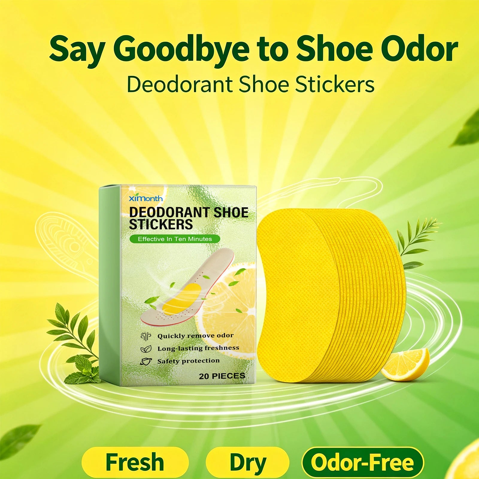 Refreshing Shoe Deodorizer Patches for Odor and Moisture Control - 1