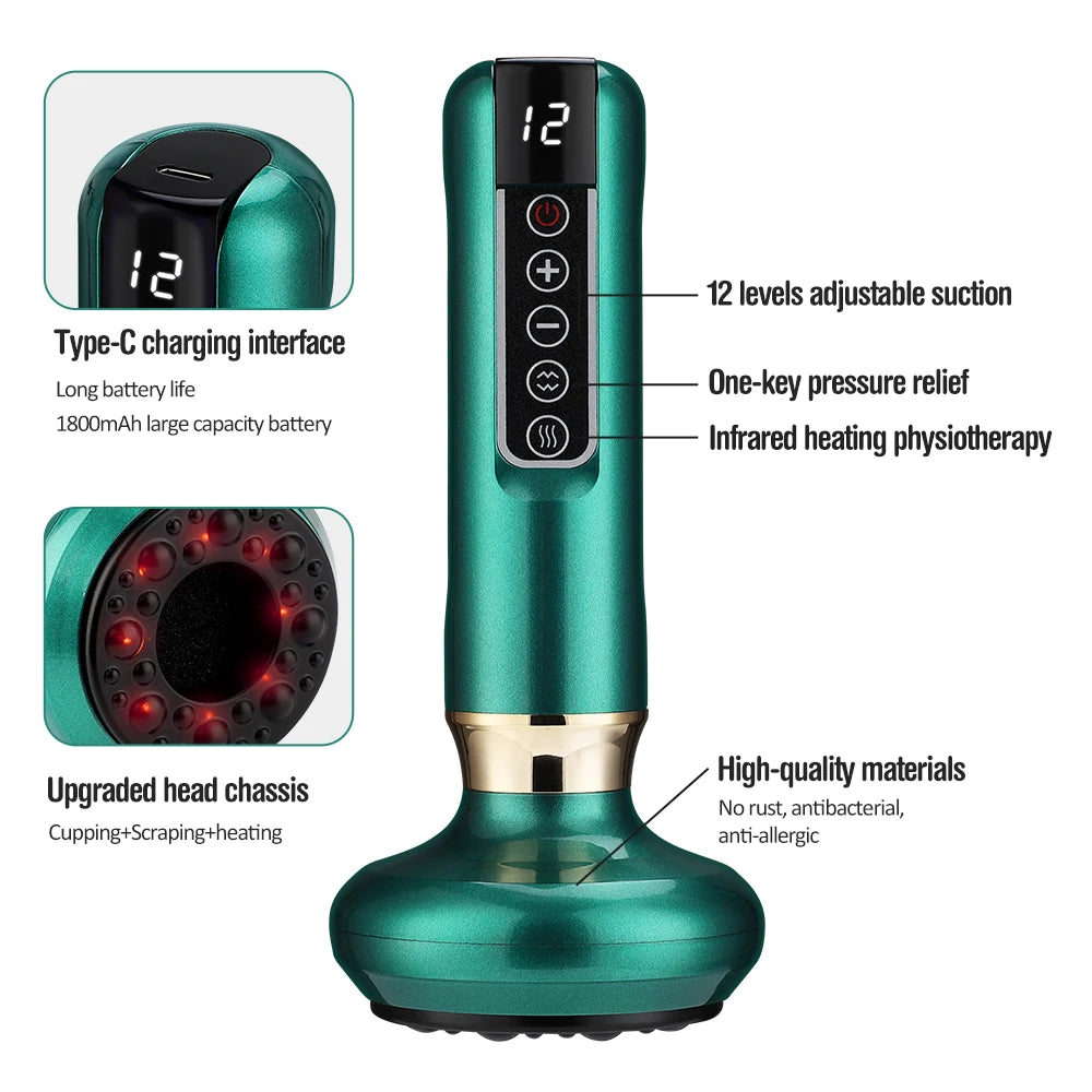 Electric Cupping and Gua Sha Massage Tool for Body Pain Relief