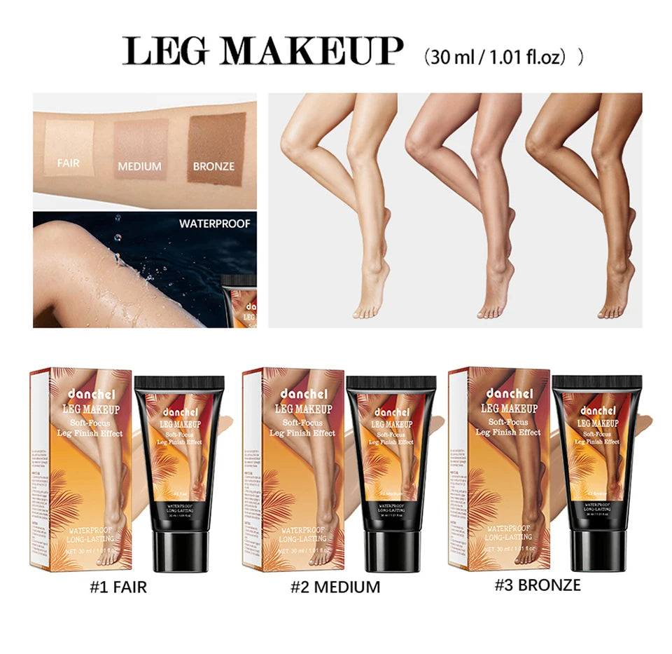 Waterproof Body Foundation and Leg Makeup with Applicator Glove - 8