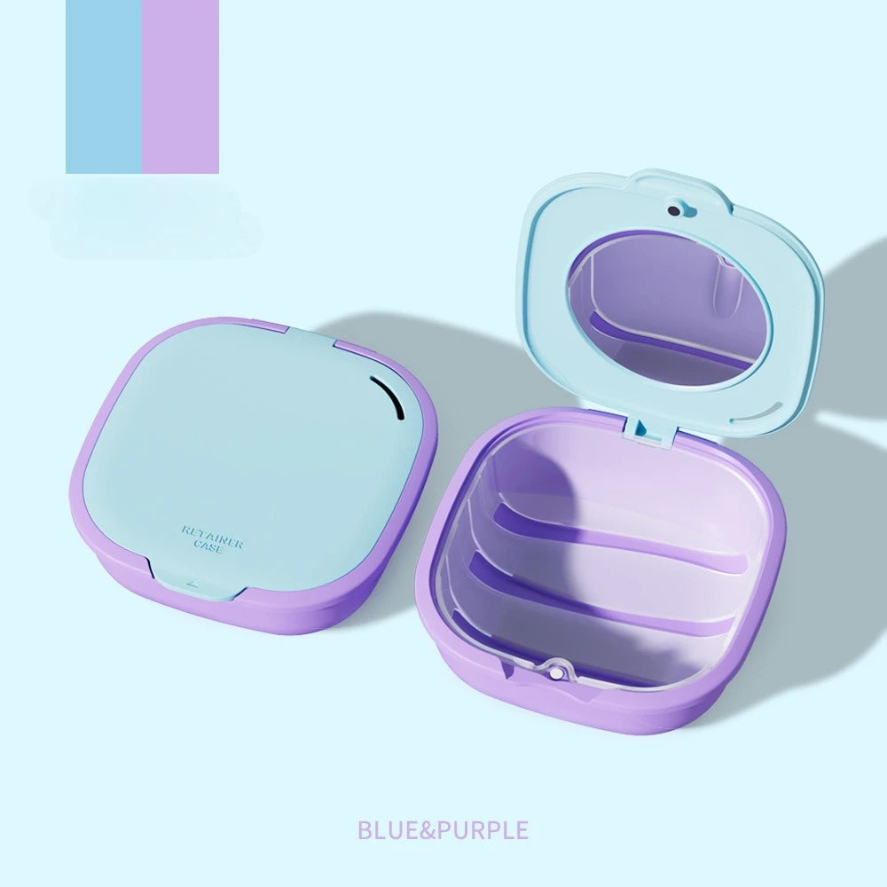 Portable Retainer Case with Mirror and Drain Basket - 14
