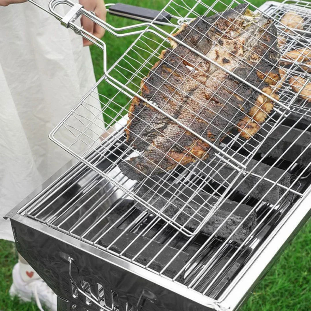 Non-Stick Barbecue Mesh Grilling Clip with Detachable Handle