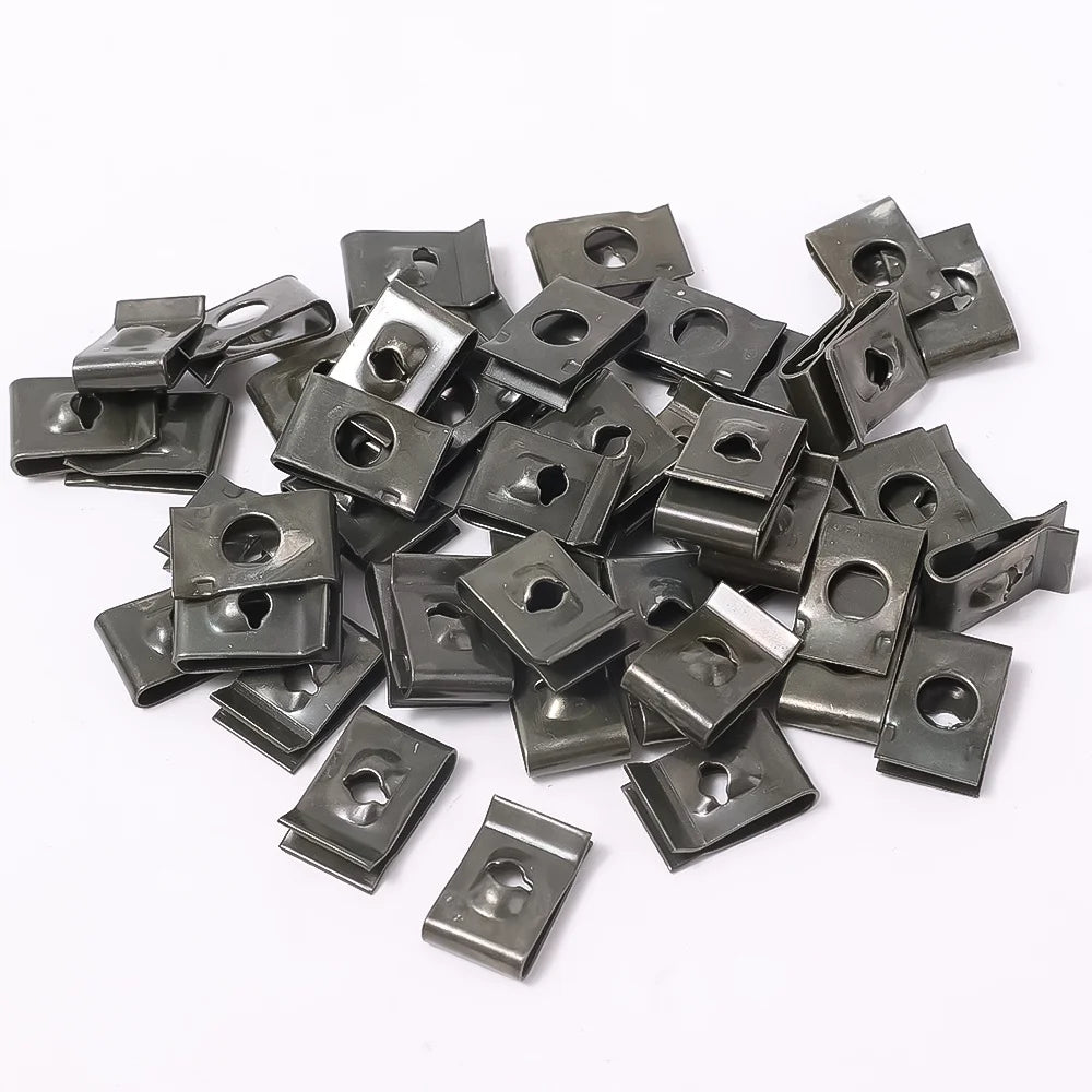 U-Type Metal Retainer Clips for Car and Motorcycle Body Panels - 2