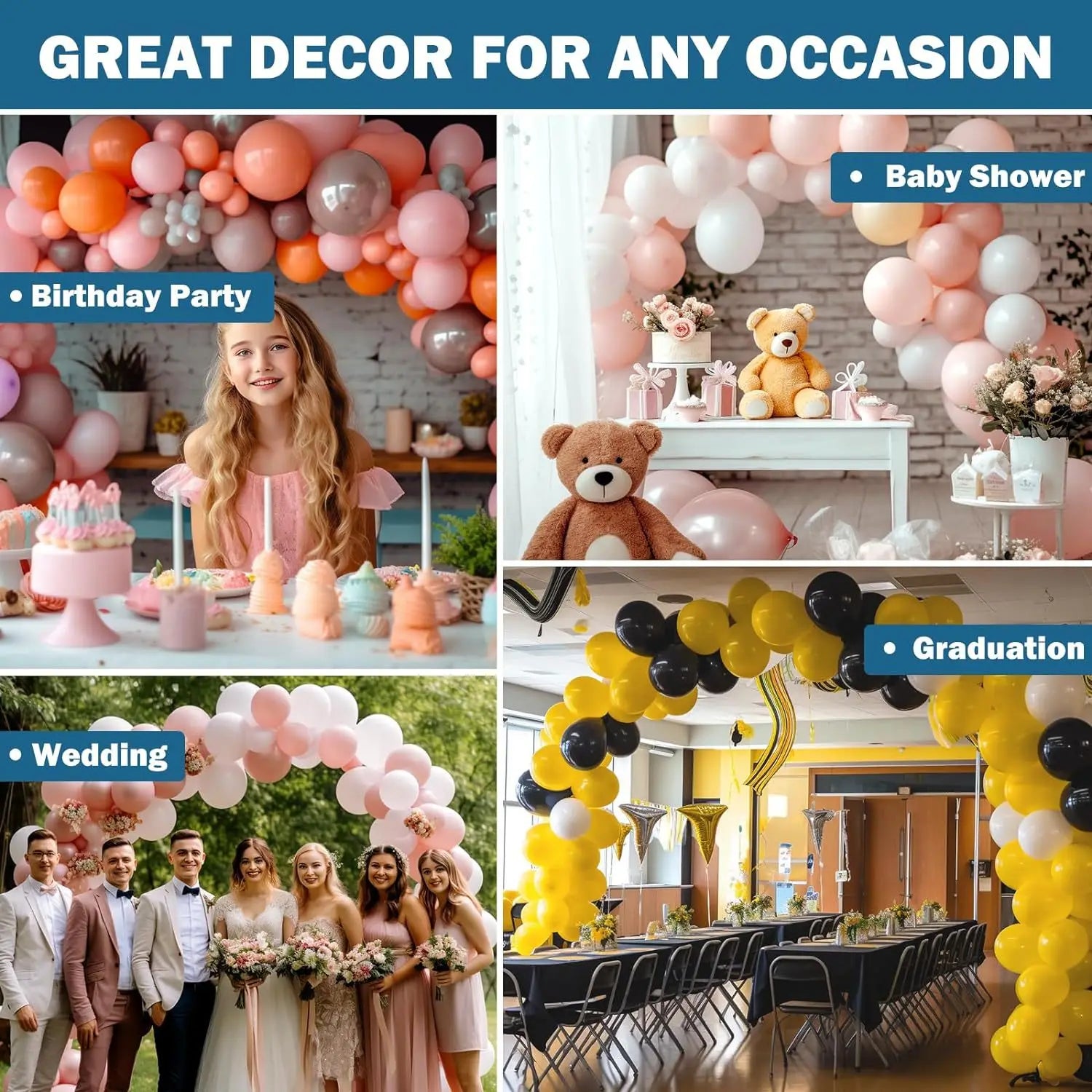 10m Balloon Arch Chain Double Hole Tape Strip for Party Decorations - 6