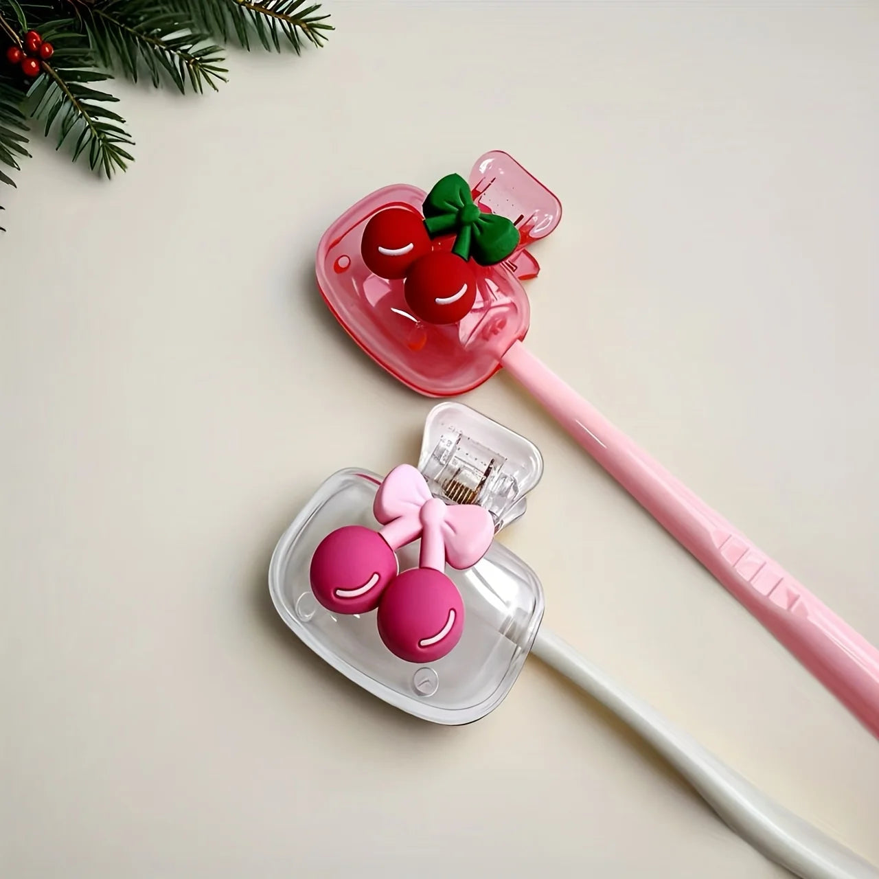 Cute Cherry Design Toothbrush Head Protective Cover - 6